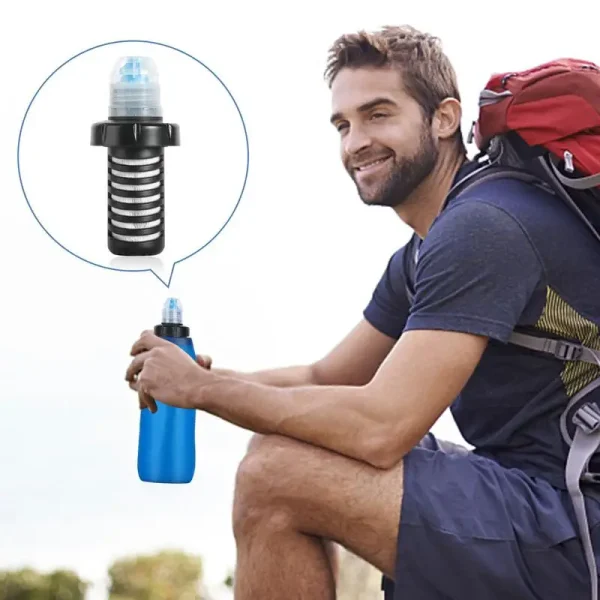 gourde pour filtration d'eau pliable en plein air