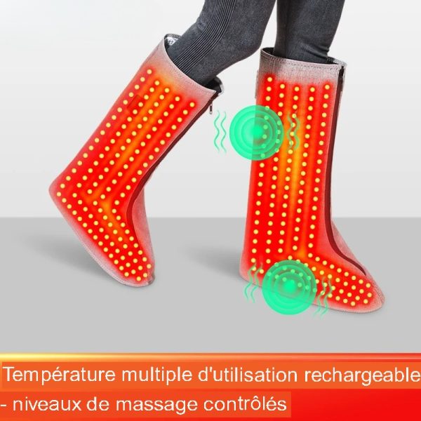 bottes chauffantes à lumière rouge